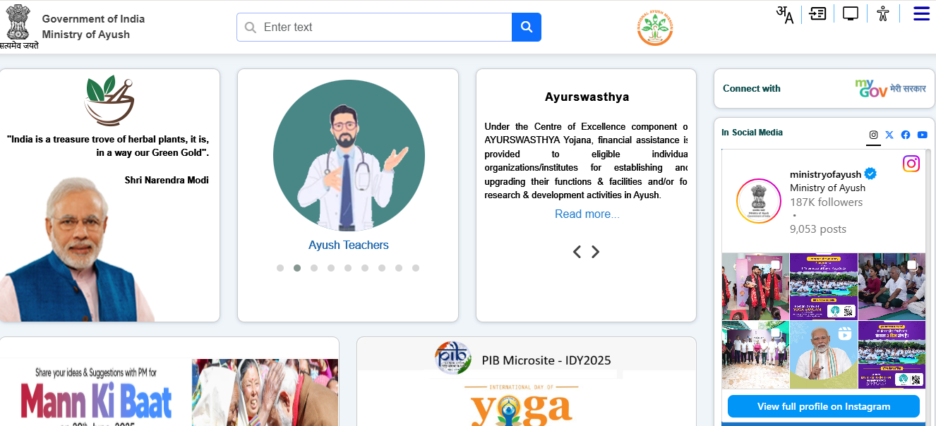 Revamping Ministry of AYUSH Website